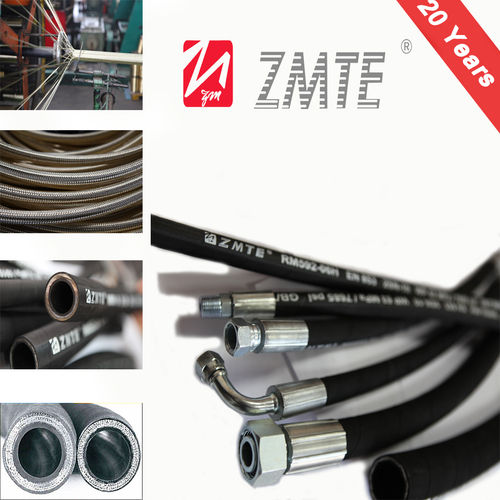 Industrial Hydraulic Rubber Hose - 3/16 to 2 3/8 Inch Size Range, 5 to 63 Mpa Working Pressure, 12.5 to 81.8 mm O.D. - Premium Quality For Heavy Duty Applications