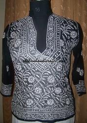 Long Chikan Cotton Kurti