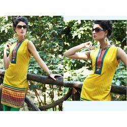 Ladies Designer Yellow Kurtis