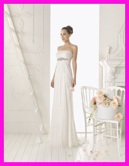 Strapless Pleated Chiffon Wedding Dress