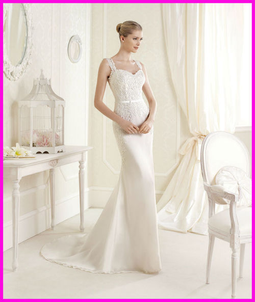 Chiffon Mermaid Bridal Gown With Lace Top