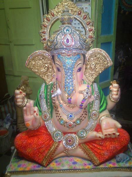 Colored Clay Ganesh Statues