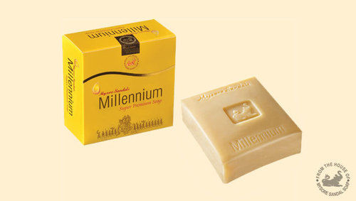 Mysore Sandal Millennium Soap - Enriched with Natural Ingredients | Nourishing, Moisturizing, Cooling Action with Natural Sandalwood Aroma