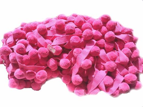 Pink Color Pom Pom Trims