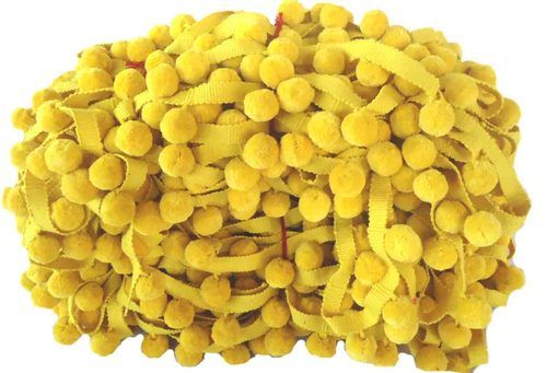 Yellow Pom Pom Trims Application: For Industrial Use