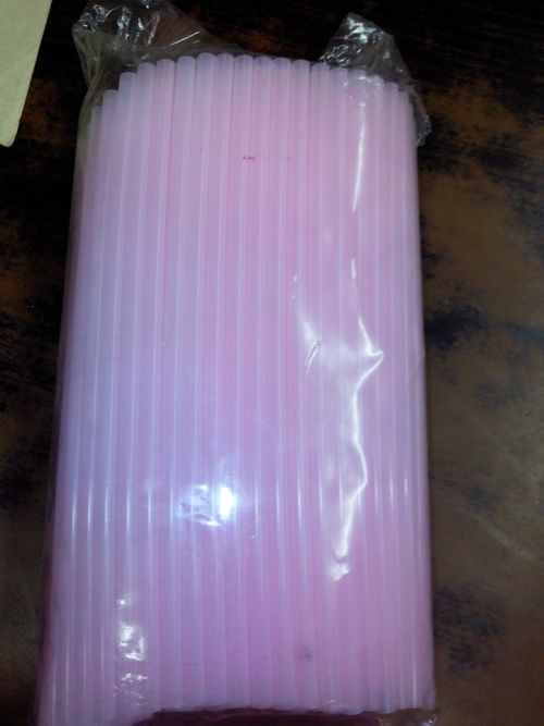 Plastic Pink Drinking Straws