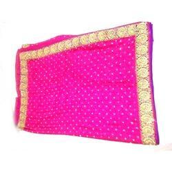 Plain Magenta Faux Crepe Saree