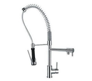 ड्यूल स्विवेल स्पाउट पुल आउट और डाउन किचन फॉसेट टैप्स (KFN8525)