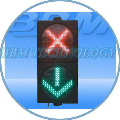 PC Housing 300mm Traffic Light With Cross And Arrow