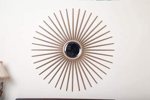 Wooden Sun Mirror