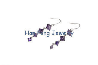 Purple Zircon Stud Earrings