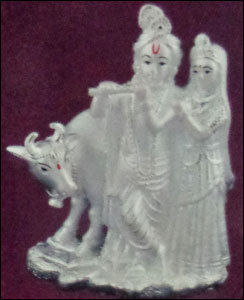 Radha Krishna Silver Idol