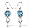 Blue Topaz Silver Earrings