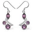 Fancy Amethyst Silver Earrings