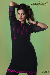 Park Georgette Black Kurtis