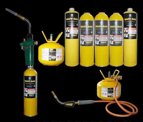 Mapp Gas - Mixture of Hydrocarbons, 75x280mm Cylinder, Max Combustion Temp 1300°C, Fast Heating & Low Temp Performance