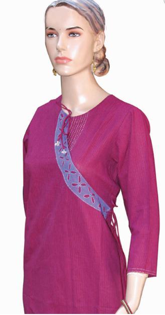 Cotton Block Printed Front Panel Kurta