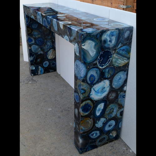 Semiprecious Blue Fireplace Console