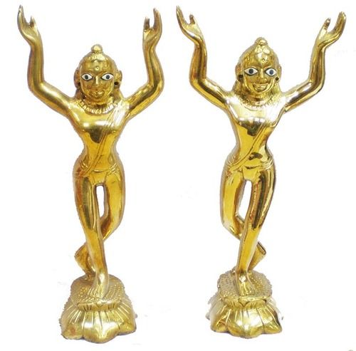 Brass Gaur Nitai Statue (10 Inch)