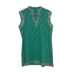 Embroidered Sleeveless Kurti