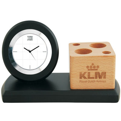 Table Top Pen Holder with Watch