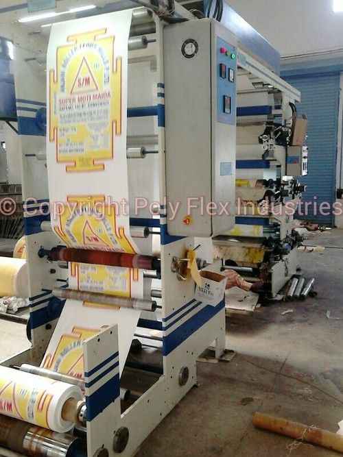 Flexo Printing Machine - Iron Body, High Speed with Quick Dry System | High Efficiency, Air Cooling, PLC Control, 1 Year Warranty