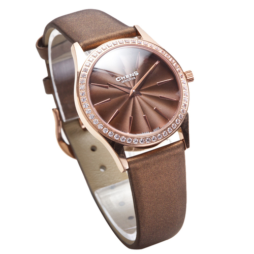 Satin Strap Diamond Rose Gold-Tone Watch at Best Price in Guangzhou ...