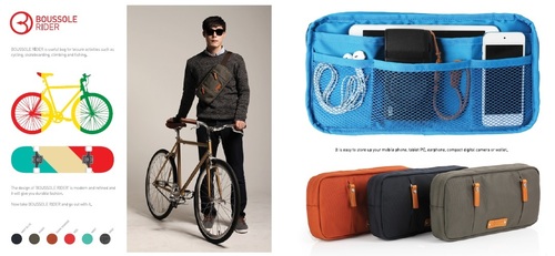 BOUSSOLE Rider Bag - Leather & Nylon, 150x310x50mm | Modern Design for Cycling, Skateboarding, Climbing & Fishing