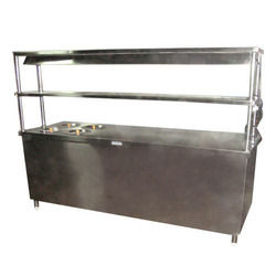 Pick Up Counter - Stainless Steel Design, Dimensions Customizable | Equipped with Heater Lamp for Optimal Food Warmth