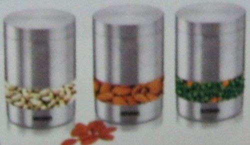 3 Pcs Stainless Steel Canister See Through