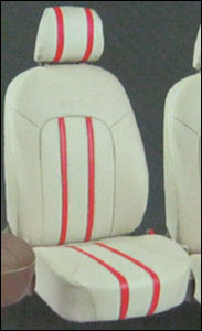 Car Seat Cover (Beige Red Strip)