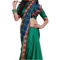 Embroidered Dupion Silk Sarees