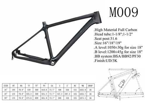 YD-M009 Full Carbon Fiber MTB Frame