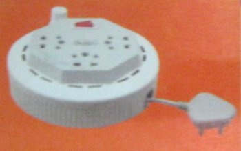 Rangoli MCB Extension Reel (IE-510) - Plastic, 10x10x5cm, 5m Cable | Portable, Reliable, Multiple Sockets, MCB Protection, 16A