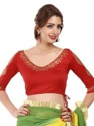 Stainless Steel Red Saree Blouses