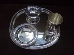 Stylish Silver Thali Set