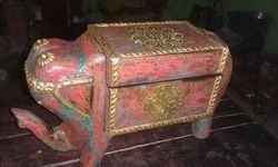 Wooden Antique Elephant Shaped Box