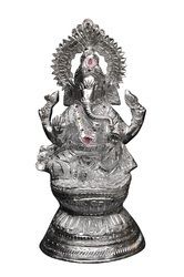 Fancy White Metal Ganesha Statues