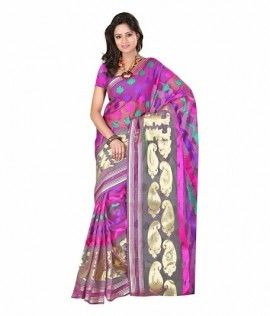 Banarasi Cotton Purple Saree