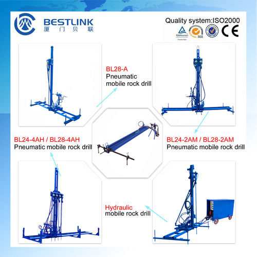 Dimensional Stone Quarry Horizontal And Vertical Pneumatic Mobile Rock Drill