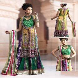 Brown Designer Long Jacket Lehenga Choli