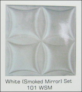 3d Faux Leather Tile (White Smoked Mirror)