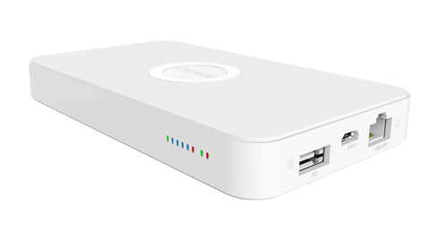 वायरलेस चार्जर और वाई-फाई राउटर के साथ पावरबैंक