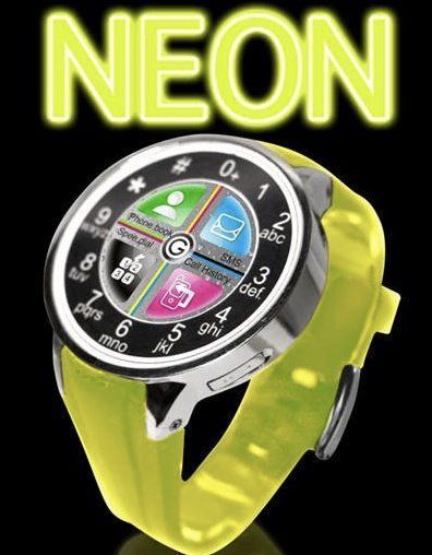 Neon Round Dial Watch Phone