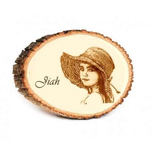 Gp Colour Engraved Natural Wood Round Plaques