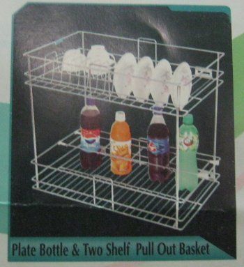 Kitchen Plate Bottle And Two Shelf Pull Out Basket