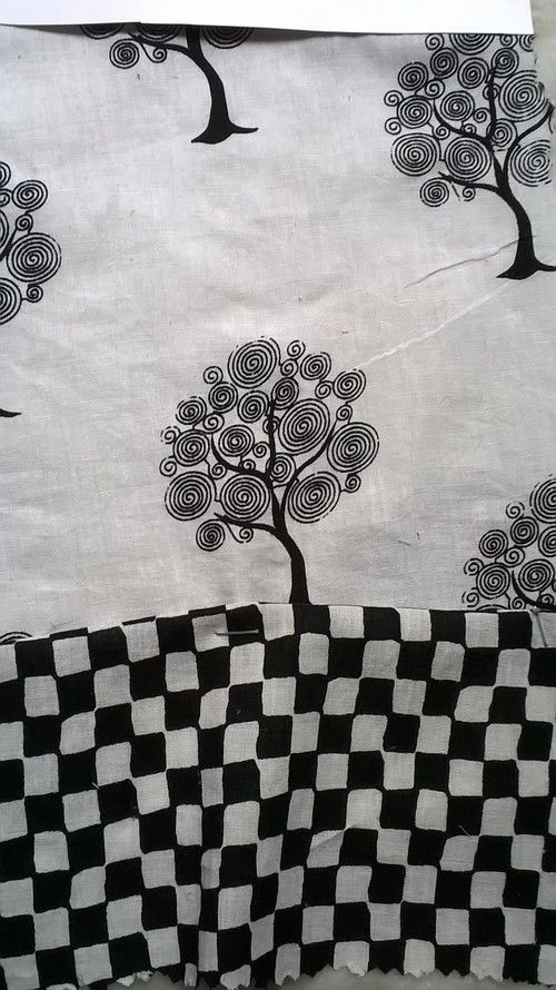 Black And White Printed Fabric