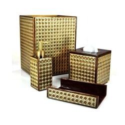 Brass Cane Bathroom Set