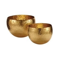 Gold Hammered Brass Bowl