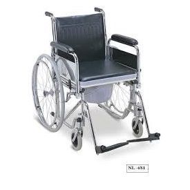 Wheelchair Commode With Detachable Armrests And Footrests